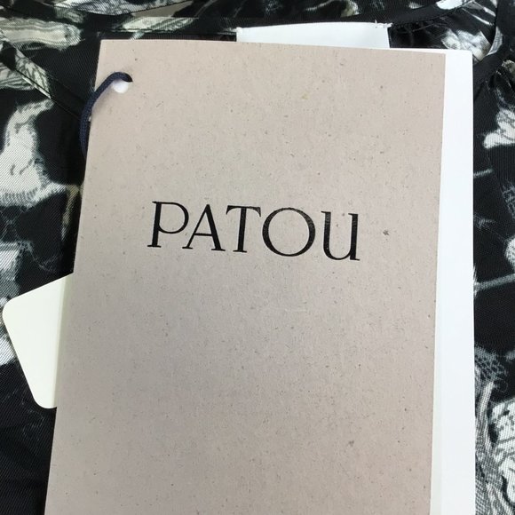 PATOU BLACK / WHITE FAIRY TALE PRINT BUTTONED MAXI DRESS - Picture 5 of 5
